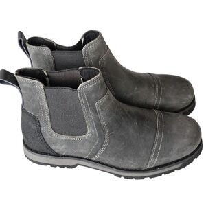 Territory Mens Grey Leather Chelsea Boots Cap Toe Ankle Boot PO 005638 Size 8
